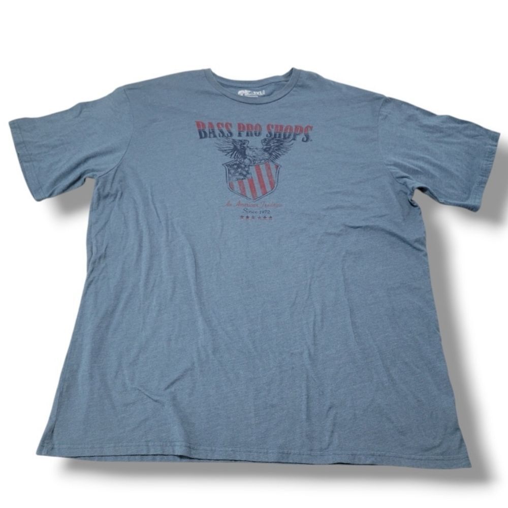 Bass Pro Shop T-Shirt Size 3XL Patriotic America USA Flag Bald Eagle Graphic Tee